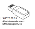 DMX RJ45 Slutmotstånd för drivdon med Rj45 ingång på DMX sidan.